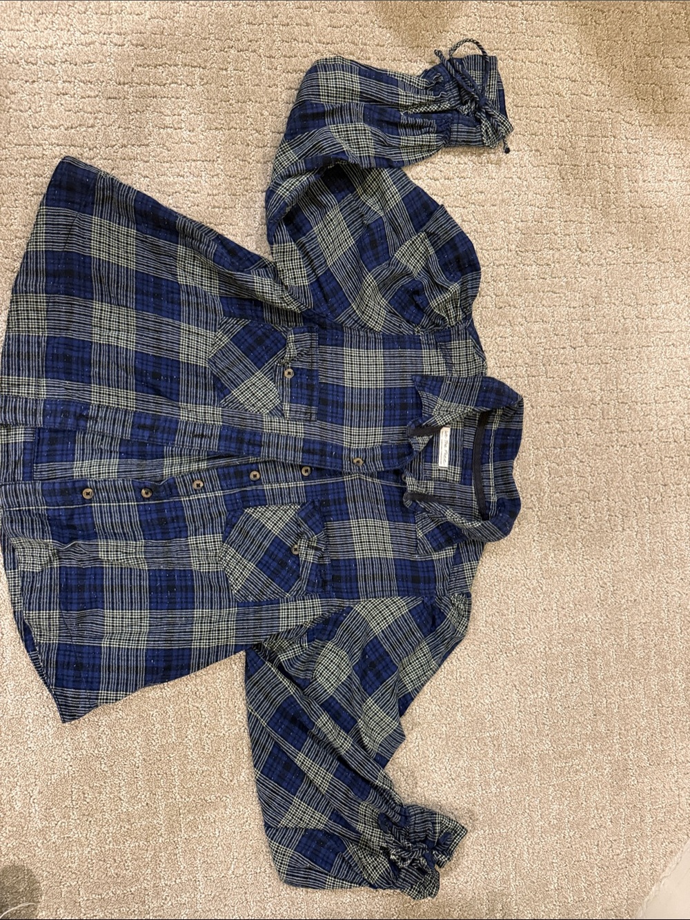 Free People Women’s Plaid Button-Up Flannel